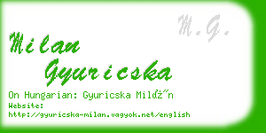 milan gyuricska business card